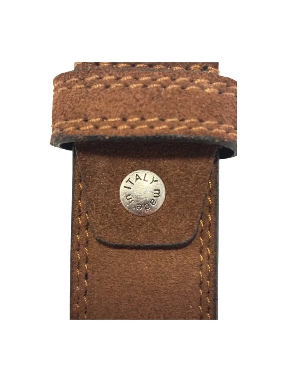 Italian Belt Company Brown Suede Leather Belt Made in Italy Vera Pelle Size 100/